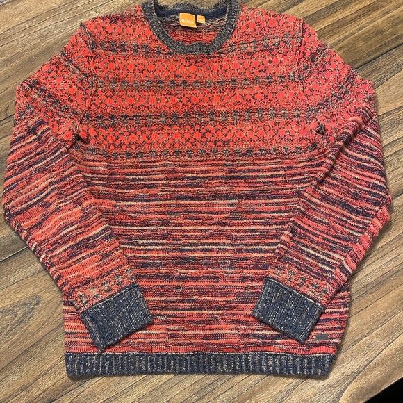 Boss Orange By Hugo Boss Acunito Crew Neck Sweater Size M Cotton 90s Grandpa - Picture 10 of 13
